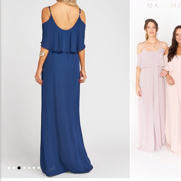 Show Me Your Mumu Rich Navy Crisp Caitlin Ruffle Maxi Dress - Picture 4 of 7